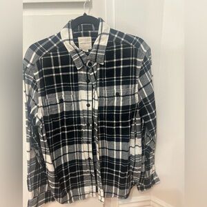American Eagle Outfitters Black and White Plaid Men's Shirt